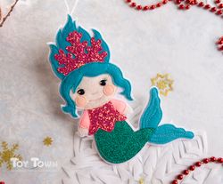 Mermaid Pattern PDF - Christmas Ornament Tree decor - Sewing Tutorial for Advent Calendar