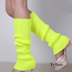 Neon Green leg warmers womens Dance Ballet Fashion Knee socks ribbed knitted legwarmers crochet