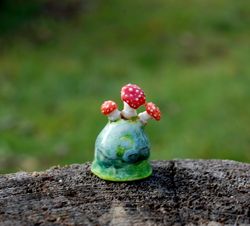 Mushrooms Porcelain Thimble Amanita Ceramic miniature Collectible figurine thimble Fly agarics Handiwork Miniature