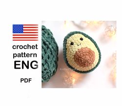 avocado stress ball pattern, anxiety relief Valentines gifts DIY, crochet amigurumi avocado PDF pattern mothers day gift
