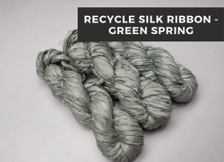 Sari Silk Ribbon - Green Spring - Silk Ribbon - Recycled Sari Silk Ribbon - Sari Silk Ribbon Yarn - Gift Ribbon