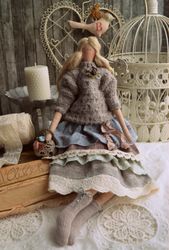 Katarina Tilda vintage doll Collectible Doll Gift For A Girlfriend Birthday Gift Doll For Home GIFT for Valentine Day