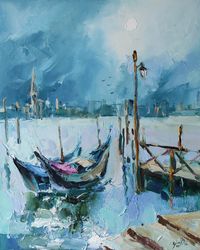 Venice painting original oil painting on stretched canvas 20x23 inc. Italy wall art original artwork