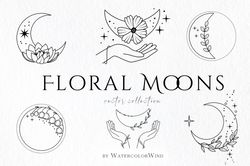 Floral Moons SVG Vector Clipart Zodiac, Zodiac Signs And Constellations