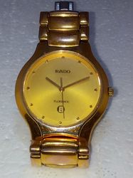 Rado Florence Date Quartz Gold Electroplated & Steel 129.3757.2 Swiss sMens Watch