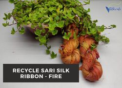 Sari Silk Ribbon - Fire - Silk Ribbon - Recycled Sari Silk Ribbon - Sari Silk Ribbon Yarn - Gift Ribbon