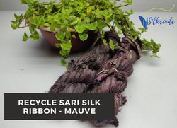 Sari Silk Ribbon - Muave - Silk Ribbon - Recycled Sari Silk Ribbon - Sari Silk Ribbon Yarn - Gift Ribbon