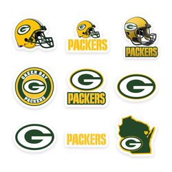 Green Bay Packers Stickers Decal NFL Car Decals Sticker Pack Window Helmet Sticker Vinyl Greenbay Wall Bumper Fathead