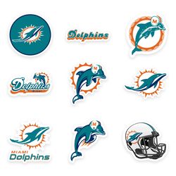 Miami Dolphins Decal Helmet Decals Dolphin Stickers Car Fathead Vinyl Window Logo Wall Bumper Sticker Football Cornhole