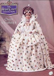 PDF Copy of the Pattern Knitted Dress of Queen Elizabeth for Barbie and Fasion Dolls 11  1\2 inch
