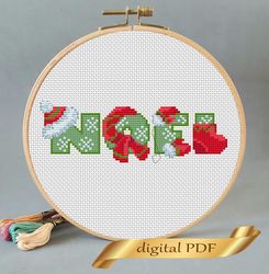 Noel pattern pdf cross stitch DIY Christmas embroidery