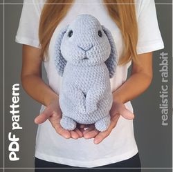 Bunny crochet pattern realistic rabbit amigurumi