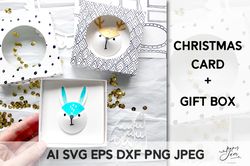 Christmas Card SVG Christmas gift box and cards svg