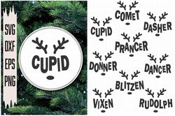 Reindeer Names Svg, Merry Christmas Svg, Deer Svg, Digital download