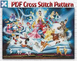 Disney Cross Stitch Pattern / Mickey Mouse Cross Stitch Pattern / Magic Book Cross Stitch Chart / Instant PDF Pattern