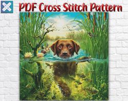 Dog Cross Stitch Pattern / Animal Cross Stitch Pattern / Nature Cross Stitch Pattern / Pet PDF Cross Stitch Chart
