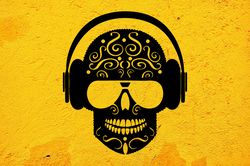 Skull And Headphones Listen To Music Car Sticker Wall Sticker Vinyl Decal Mural Art Decor