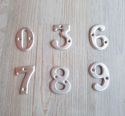 Soviet tin aluminum address digits numbers figures set vintage: 0, 3, 6, 7, 8, 9
