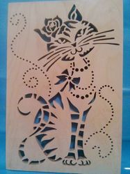 Digital Template Cnc Router Files Cnc Kitty Files for Wood Laser Cut Pattern