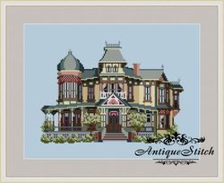 024 Victorians Across America Cross Stitch Pattern PDF Morey Mansion Victorian House Nature Compatible Pattern Keeper