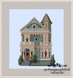 046 Beulah St. Victorian House Cross Stitch Pattern PDF Victorians Across America Compatible Pattern Keeper
