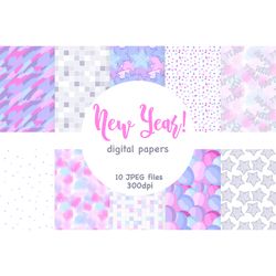 Happy New Year Pattern | Balloons Digital Paper