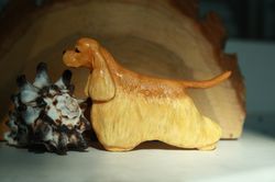 Brooch American Cocker Spaniel figurine - brooch or dog show ring clip/number holder, cast plastic, hand-painted