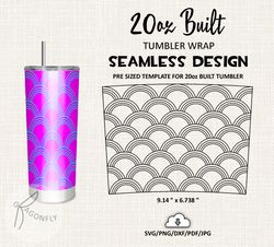 Rainbow Burst tumbler template / 20 Oz Built Tapered Tumbler Wrap / PNG Dxf SVG File Stencil / Seamless - 102