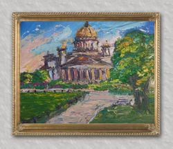 St. Isaac 's Cathedral original painting oil painting impasto color painting for gift art