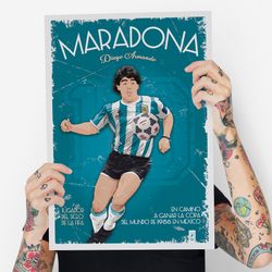 poster diego armando maradona | digital download | football decor | print