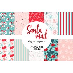 Santa Claus Pattern | Merry Christmas Digital Paper