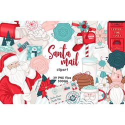 Santa Mail Clipart | Merry Christmas Clipart Bundle