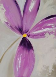 Flower Lilac Oil Painting Original Art Wall Decor Plant Impasto Painting