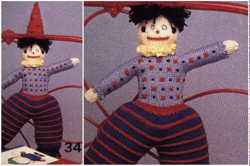 Digital | Vintage Knitting Pattern Toy Clown | Vintage 1960s | ENGLISH PDF TEMPLATE