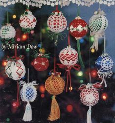 Christmas Tree Balls Ornaments Vintage Crochet Pattern PDF Thread Crochet