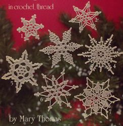 Snowflakes 2 Christmas Ornaments Vintage Crochet Pattern PDF Snowflakes Crochet