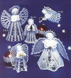 Christmas Angel Ornaments Crochet Vintage Pattern PDF Thread crochet