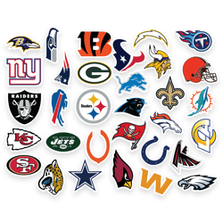 ALL NFL Team Decals Stickers Car Window Helmet Vinyl Die Cut Wall Case Truck Outdoor