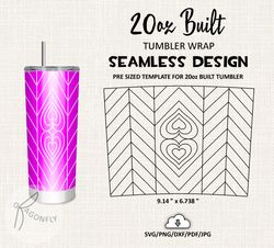 Lines_hearts Burst tumbler template / 20 Oz Built Tapered Tumbler Wrap / Seamless design - 110