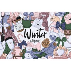 Winter Clipart Bundle | Christmas Illustrations For Stickers