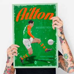 poster ailton | werder bremen | digital download | football decor | print