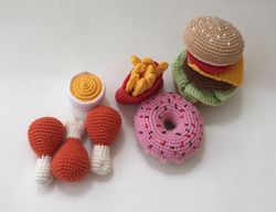 game set of products food, soft toys for kitchen