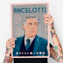 poster carlo ancelotti | digital download | football decor | print