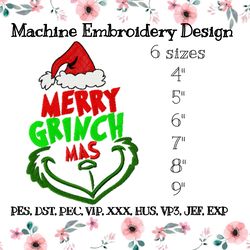 Embroidery desing Merry Grinchmas