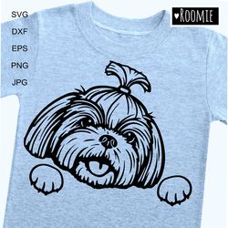 Cute Shih Tzu Shirt design svg for Cricut, Peeking dog, Shih Tzu clipart, Car Decal Clipart Vector Cut file Vinyl /141