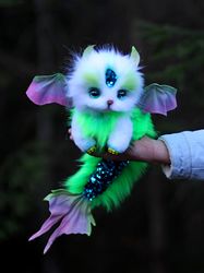 ON ORDER  Mermaid kitten Yuseon fur doll, fur sculpture, fantasy creature toy, dragonborn, creation doll, animal doll