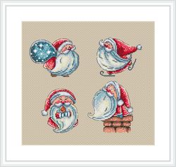 Christmas Cross Stitch Pattern, Santa Claus Cross Stitch Pattern, Christmas decor, Christmas interior