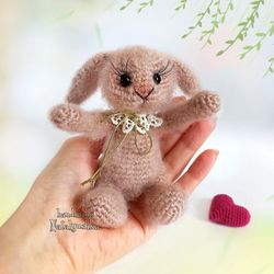 Little Fluffy Bunny, Soft wool toy bunny, Easter Bunny, Symbol 2023,  Crochet rabbit