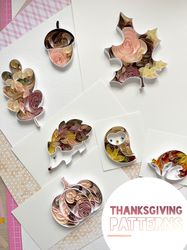 Set of patterns for Quilling - Thanksgiving templates  - Autumn Fall ideas