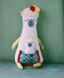 llama with baby. sewing pattern pdf